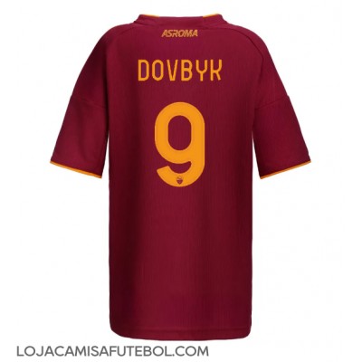 Camisa de Futebol AS Roma Artem Dovbyk #9 Equipamento Principal Mulheres 2025-26 Manga Curta Camisa de Futebol AS Roma Artem Dovbyk #9 Equipamento Principal Mulheres 2025-26 Manga Curta